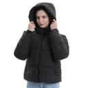 PUFFIT Piumini corti da donna, calda giacca invernale con cappuccio rimovibile, tasche con cerniera, cappotto trapuntato da donna corto, nero, X-Small - 2