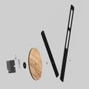 Giallobus - Reloj Typos - Typos - Madera de MDF - Float ⌀ 60/80/110cm - 07 - Wood - Reloj de Pared Moderno - Números Adhesivos 3D - Diámetro Variable 60/80/100cm - 6