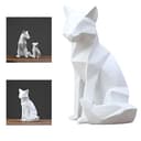 Leisurealeaneag Nordische geometrische Skulptur Fuchs Statue für Ornamente Desktop Schlafzimmer Wohnen Große Größe, Weiß - 8