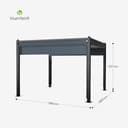 blumfeldt Pantheon Cortina - Gazebo, 3x3m, Telaio in Alluminio, Tetto Regolabile & Tende Laterali, Resistente alle Intemperie, Grigio Scuro/Nero - 8
