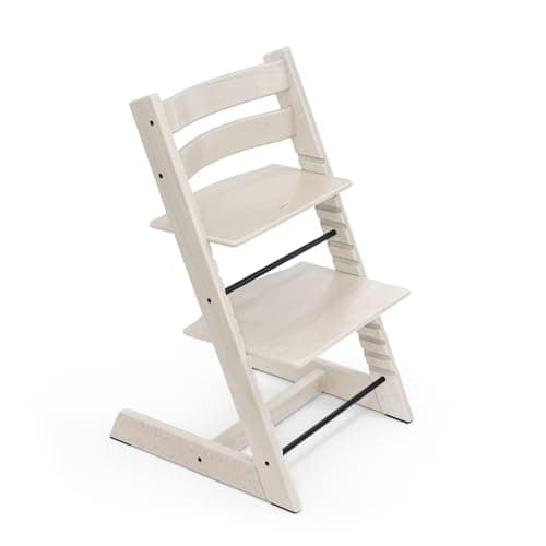Silla Tripp Trapp de Stokke, Blanco Roto - Silla ajustable, evolutiva para recién nacidos, niños y adultos - Práctica, cómoda y ergonómica - Diseño atemporal