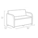 Keter Carolina Lounge Set, Mobili da Giardino con Divano 2 Posti, 2 Poltrone e Tavolino con Altezza Regolabile e Effetto Legno, Grafite - 5