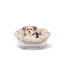 Ferplast Hundebett & Katzenbett mit Kissen, Hundebett waschbar, erhöhtes Hundebett Klein, katzenbett waschbar, atmungsaktiv & rutschfest, Sofa' Throne 64 x 48 x h 29,5 cm, Weiß - 1