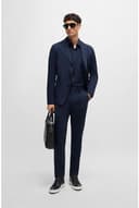 BOSS Herren P-HANK-s-C1-222 Slim-Fit Hemd aus Baumwoll-Mix mit Performance-Stretch Dunkelblau 42 - 9