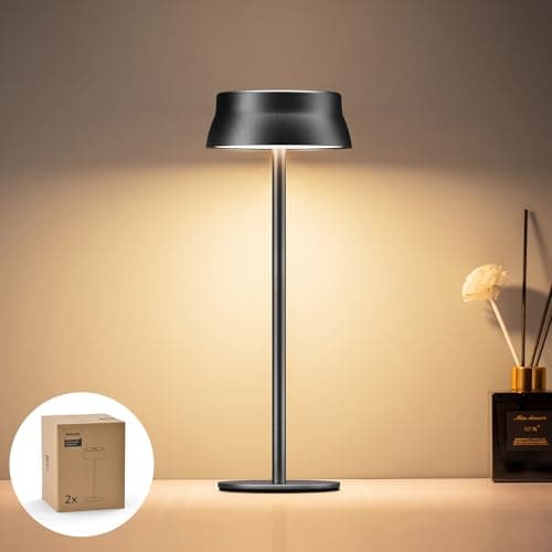 Philips Wireless Table Lamp, 1 Piece, Portable LED Battery Table Lamp with 2 Levels Height Adjustable, Touch Continuously Dimmable Night Light, Waterproof for Bedroom, Black