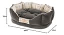 Ferplast Hundekörbchen Hundesofa Katzenbett CHARLES 60 Katzenkörbchen mit Kissen, Weiches Velours, Washbar, 56 x 42 x h 20 cm, Braun - 2