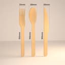 Set Posate Ecologiche in Legno di Betulla 100 Forchette + 100 Coltelli + 100 Cucchiai - Monouso 100% Naturali Biodegradabili e Compostabili Usa e Getta - 3