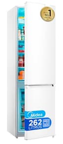 Midea Frigorifico Combi Blanco de 262 L | 55 cm x 177 cm | Nevera Combi con Congelador de 65L y Tecnología Low Frost - Refrigerador Independiente de Bajo Consumo, Puertas Reversibles, Silencioso 39 dB - 1