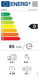 Siemens SN23HW02ME iQ300, Freistehender Geschirrspüler 60 cm, Besteckschublade, Programm-Assistent, Oberkorb höhenverstellbar, Bestätigte Hygieneleistung, Maschinenpflege-Programm, aquaStop, Weiß - 22