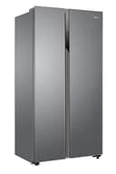 Haier SBS 90 Series 3 Freestanding American Fridge Freezer, Side by Side, Total No Frost, E Class, Multi Air Flow Technology, 528L Total Capacity, Quiet, Gentle Silver, 91x66x177.5 cm - HSR3918ENPG - 2