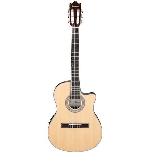 Ibanez GA35TCE-NT Classical Electro Acoustic Guitar – Thinline Cutaway Nylon String with Spruce Top, Sapele Back & Sides, Undersaddle Pickup, AEQ210T Preamp & Onboard Tuner - Natural High Gloss