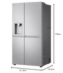LG GSLE91MBAC Frigorifero Americano Side-by-Side, Classe C, Frigorifero No Frost, 628L, Wi-Fi, Tecnologia Door&Linear Cooling, Fresh Converter, Dispenser Senza Allaccio, UVnano, Metal Sorbet - 21
