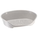 Ferplast Hundebett Katzenbett Kunststoff-Hundebett Medium Hundeliege waschbar Hundekorb atmungsaktiv rutschfest Siesta Deluxe, 62 x 41 x h 23,5 cm, Grau - 1