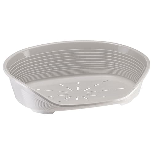 Ferplast Hundebett Katzenbett Kunststoff-Hundebett Medium Hundeliege waschbar Hundekorb atmungsaktiv rutschfest Siesta Deluxe, 62 x 41 x h 23,5 cm, Grau
