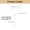 Meteorstarry Lange Y Kette mit Anhänger,Doppelkette Lang Halsreif Silberkette 925 Sterling Silber,Boho Layering Anhänger Halskette Damenkette Jewellery Boho Schmuck Ketten Geschenke für Damen Frauen - 7