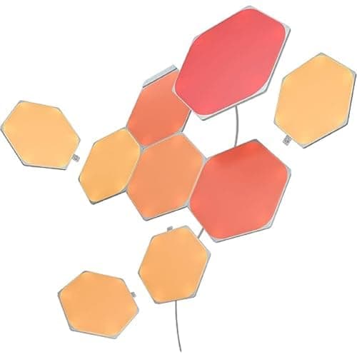 Nanoleaf Shapes Hexagon Starter Kit, 9 Esagoni Luminosi LED RGBW Smart, Applique da Parete Interno Modulari, Luci Led 16M Colori WiFi, Funziona con Alexa, Sincronia Musica e Monitor, Deco e Gaming