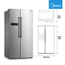 Midea Side-by-Side Kühl-Gefrierkombination 532 L mit Indoor Ice Bar | No Frost, Inverter Kompressor, 256 kWh/Jahr | Twin Control & SuperCool | 176,5 cm hoch | MERS530FGD02 - 5