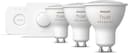 Philips Hue White and Color Ambiance Starter Kit, 3 Faretti Smart, con Bluetooth, Dimmerabili, Attacco GU10, 1 Bridge Hue Controllo Completo del Sistema e 1 Telecomando Hue Smart Button, Bianco - 3