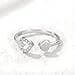 Epoch World Anelli in Argento 925 Anello Argento Regolabile Anelli Aperto Cubic Zirconia Anello Cuore Donna Anelli per Donna di Promessa Fidanzamento Anniversario - 2