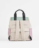 PACO MARTINEZ Mochila Traveller Multicolor para Mujer, Bolso Mochila para Portátil 13", Tamaño Grande, Asas Dobles, Color Gris, Malva, Verde Menta y Amarillo - 37x42x22 Centímetros - 2