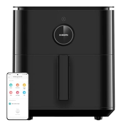 Xiaomi Smart Air Fryer 6.5L - Freidora de aire 6.5L, 1800W, +100 recetas, pantalla OLED, temperatura regulable 40°C-220°C °, Cocción uniforme 360°, negro (Versión ES)