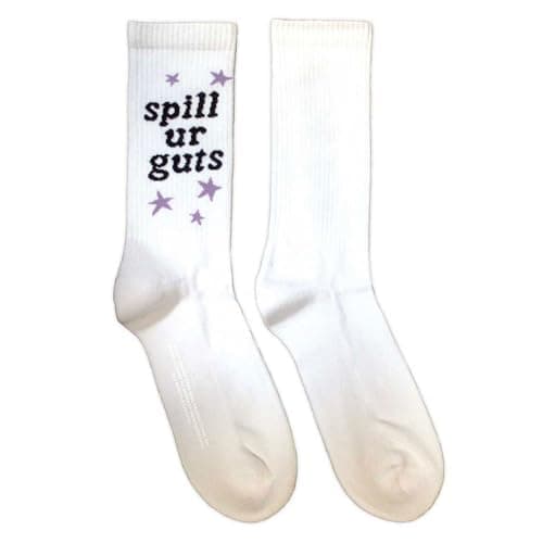 Rock Off officially licensed products Olivia Rodrigo Spill Your Guts - Calcetines tobilleros, talla única, blanco, Altoa única