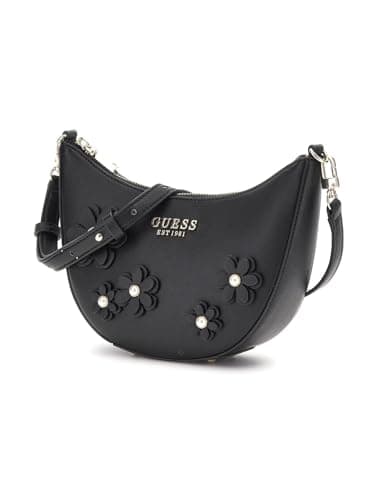 GUESS Zaria Mini Top Zip Shoulder Bag, Bolso Bandolera Mujeres, Negro, Talla única