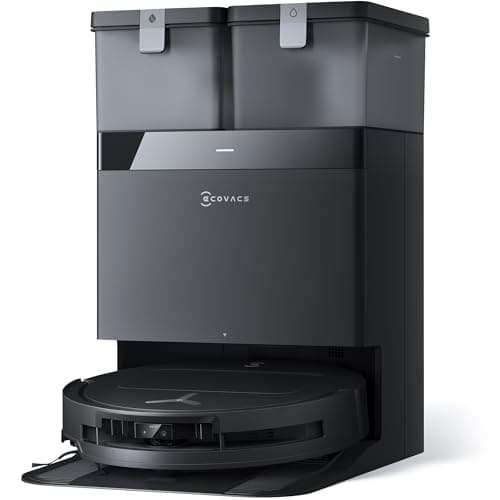 ECOVACS Deebot T50 OMNI Gen2 Robot Vacuum Cleaner with Mop Function, 21,000 Pa, Extendable Side Brush and Mop, ZeroTangle 2.0, Mop Wash with 75°C Hot Water, All-in-One Station, Ultra Thin 81 mm, Black