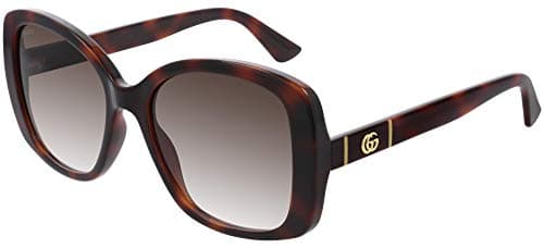GUCCI Womens GG0762S Sunglasses, Havana Brown, 56, Havana, 56-18 - 145