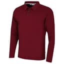 Calvin Klein Mens Long Sleeve Stretch Campus Polo Shirt - Burgundy - XXL - 1