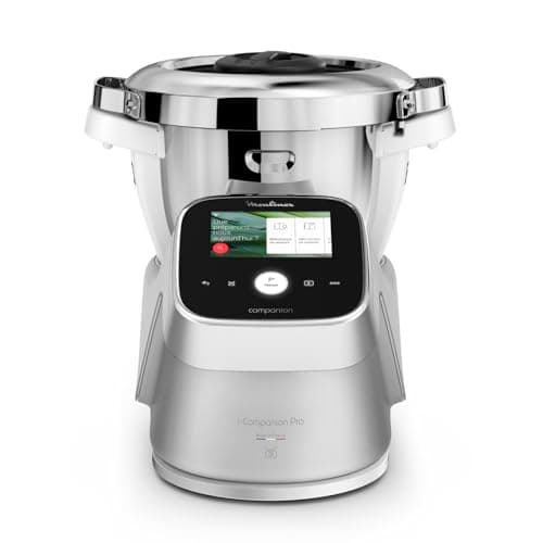 Moulinex i-Companion Touch Pro, Robot Da Cucina Multifunzione con Bilancia Integrata, 19 Modalità di Preparazione e Cottura, Capacità Utile 3L, Connettività WiFi/Bluetooth e Schermo Touch, HF93CC