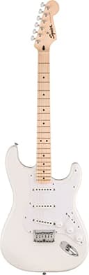 Squier by Fender Sonic Stratocaster HT, E-Gitarre, Ahorngriffbrett, Weiße Schlagplatte, Arctic Weiß, Inklusive kostenloser virtueller Kurse auf Fender Play - 1