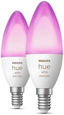 Philips Hue White and Color Ambiance, Lampadina Smart LED, Attacco E14, Luce Bianca o Colorata, 4W, confezione da 2 - 2