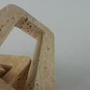 Maison & Werk Travertin Skulptur Link, Beige, Geometrisch, 27 x 10 x 15 cm, Naturstein, Fein Geschliffen - 5