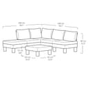 Keter Elements 5 Seater 100% recycled Outdoor Garden Furniture Modular Lounge Set - Graphite with Grey Cushions Fade Free | All Weather Resistant | Easy Clean | Zero Maintenance - 13