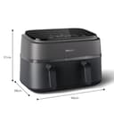 Philips Airfryer DualBasket - Cocina sano, rápido y versátil, 9L de capacidad, pantalla táctil, diseño con 2 cestas (NA350/00) - 3