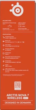 SteelSeries Arctis Nova 7 Wireless Gen 2 - cuffie da gioco - Controllo app in tempo reale - Oltre 50 h - Driver magnetici al neodimio - Mixabile 2,4 GHz/Bluetooth - PC, PS5, PS4, Switch 1/2, Mobile - 19