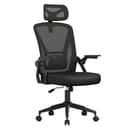 naspaluro Computer Desk Chair with 2D Adjustable Headrest/Flip-up Armrests/Back Support/Metal Claws, Swivel Mesh Ergonomic Office Chairs, Comfy High Study Home Office Chairs, Black Work PC Chairs - 1