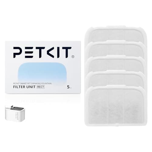 PETKIT Filtro para Fuente de Gatos, 5 Piezas, para la Fuente para Gatos Sin Cable EVERSWEET MAX, Carbón Activo, Filtración de Alta Eficacia