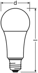 OSRAM - Lampadina LED dimmerabile con attacco E27, bianco caldo (2700 K), forma classica, 20 W, ricambio per lampadina da 150 W, LED opaco SUPERSTAR CLASSIC A - 9