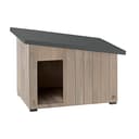Ferplast Hundehütte kleine Hunde ARGO 80 aus FSC-Holz, Hundehaus Outdoor Wetterfest, Isolierende Kunststofffüße, 96 x 63 x h 67 cm. - 1