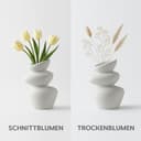 PEUZ Steinturm Vase aus Keramik – Skulpturale Keramikvase mit rauer Steinstruktur, für Trockenblumen, Pampasgras, frische Blumen oder als Dekoobjekt, handgefertigt, matt weiß, ca. 20 cm - 4