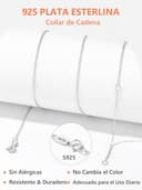 Silvora Collar Platino Cadena Fina para Colgante Plata de Primera Ley 925 1.1mm Rolo Chain de Eslabones Redondos 55cm Longitud Ajustable Joyería Minimalista Regalo - 5