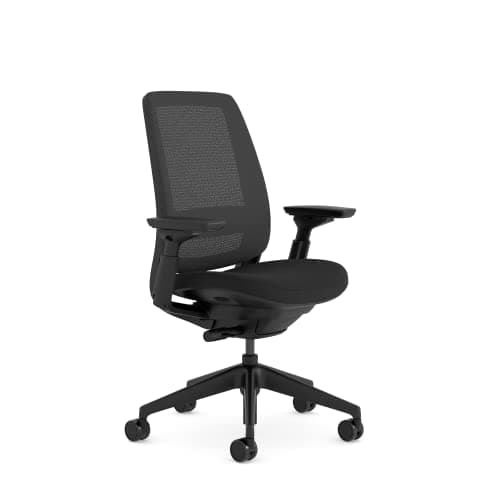 Steelcase Series 2 Ergonomic Office Chair With LiveBack Lumbar Support And 4D Armests Black/Black; Made in Europe, 72 x 64 x 101