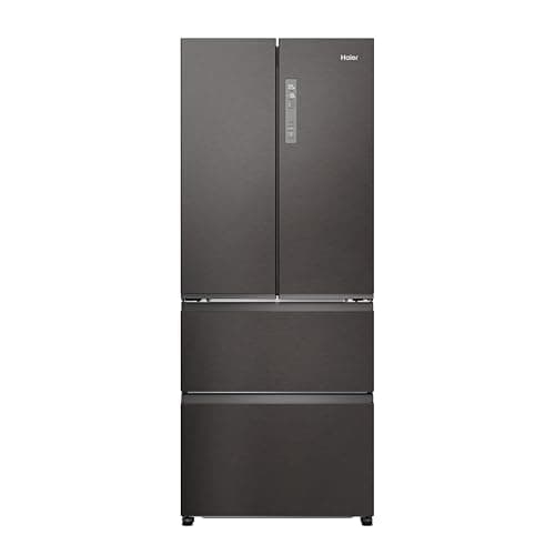 Haier FD 70 Serie 3, Frigorifero French Door, 2 Porte + 4 cassetti, 402 Litri, Total No Frost, Air Surround, My Zone, Libera Installazione, Classe E, (AxLxP) 177,5x70x68,8 cm, Dark Inox- HFR3718ENMD