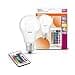 Osram Lámpara LED Star + Classic A RGBW, forma de bombilla con casquillo E27, regulable y control de color mediante control remoto, reemplaza 60 vatios, blanco cálido - 2700 Kelvin, paquete de 1 - 2