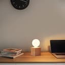 OuXean Kleine Tischlampe Nachttischlampe mit quadratischem Holzsockel Nachttischlampe, E27 60W Perfekt für Schlafzimmer, Wohnzimmer oder Büro (ohne Leuchtmittel) - 3