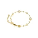 Swarovski Imber Armband, Weißes, Vergoldetes Damenarmband mit Strahlenden Rundkristallen und Schimmernden Metalltropfen - 5