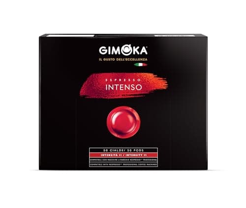 Gimoka Kaffeekapseln Espresso Intenso, Intensität 11-50 Kaffeepads - Kompatibel mit Nespresso* Professional Maschine Zenius und Gemini - Hergestellt in Italien