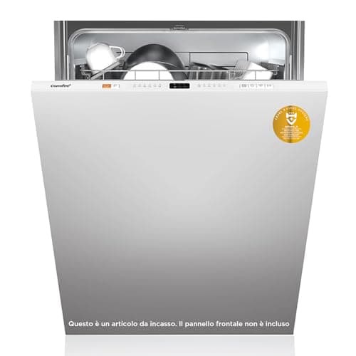 COMFEE' CDWPB1215P-W Lavastoviglie da Incasso con 12 coperti, 8 Programmi, di avviamento ritardato, Funzione di Mezzo Carico, Home Connect, cloud wash, Asciugatura Extra - Inox